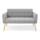 Sofá Namoradeira Elisa Suede Pés Palito Natural D03 - D'rossi