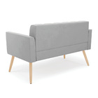 Sofá Namoradeira Elisa Suede Pés Palito Natural D03 - D'rossi