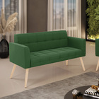 Sofá Namoradeira Elisa Suede Pés Palito Natural D03 - D'rossi