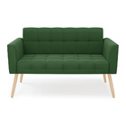 Sofá Namoradeira Elisa Suede Pés Palito Natural D03 - D'rossi