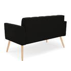 Sofá Namoradeira Elisa Suede Pés Palito Natural D03 - D'rossi