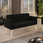 Sofá Namoradeira Elisa Suede Pés Palito Natural D03 - D'rossi