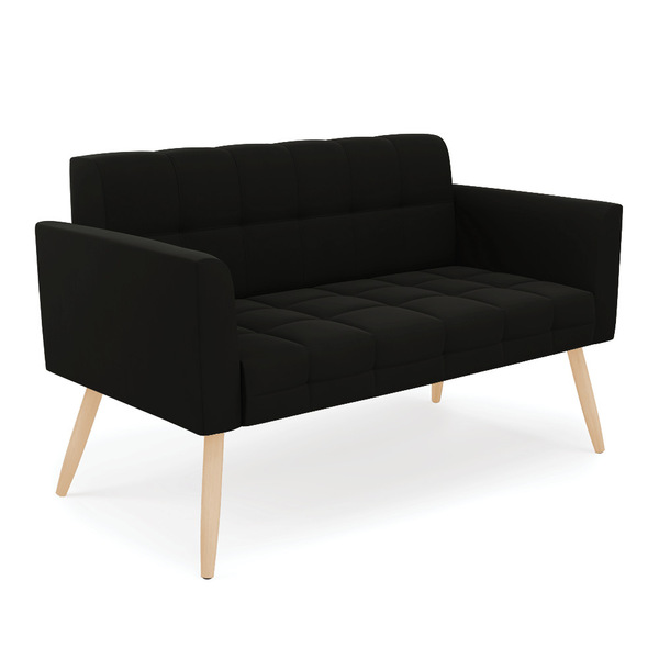 Sofá Namoradeira Elisa Suede Pés Palito Natural D03 - D'rossi