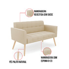 Sofá Namoradeira Elisa Suede Pés Palito Natural D03 - D'rossi