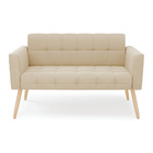 Sofá Namoradeira Elisa Suede Pés Palito Natural D03 - D'rossi