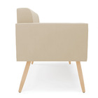 Sofá Namoradeira Elisa Suede Pés Palito Natural D03 - D'rossi