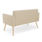 Sofá Namoradeira Elisa Suede Pés Palito Natural D03 - D'rossi