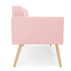 Sofá Namoradeira Elisa Suede Pés Palito Natural D03 - D'rossi