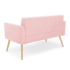 Sofá Namoradeira Elisa Suede Pés Palito Natural D03 - D'rossi