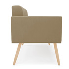 Sofá Namoradeira Elisa Suede Pés Palito Natural D03 - D'rossi