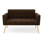 Sofá Namoradeira Elisa Suede Pés Palito Natural D03 - D'rossi