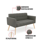 Sofá Namoradeira Elisa Suede Pés Palito Natural D03 - D'rossi