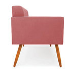 Sofá Namoradeira Elisa Suede Rosê Pés Palito Castanho D03 - D