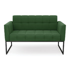 Sofá Namoradeira Elisa Suede Verde Base Metálica Industrial P