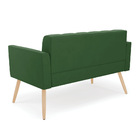 Sofá Namoradeira Elisa Suede Verde Pés Palito Natural D03 - D
