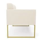 Sofá Namoradeira Elisa Veludo Base Metálica Industrial Dourad