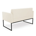 Sofá Namoradeira Elisa Veludo Bege Base Metálica Industrial P