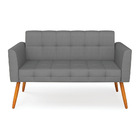 Sofá Namoradeira Elisa Veludo Luxo Grafite A131 Pés Palito Ca