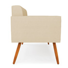 Sofá Namoradeira Elisa Veludo Luxo Off White A129 Pés Palito