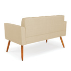 Sofá Namoradeira Elisa Veludo Luxo Pés Palito Castanho - D'ro