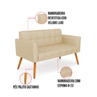 Sofá Namoradeira Elisa Veludo Luxo Pés Palito Castanho - D'ro