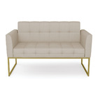 Sofá Namoradeira Elisa Veludo Luxo Prata A130 Base Metálica I