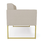 Sofá Namoradeira Elisa Veludo Luxo Prata A130 Base Metálica I