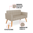 Sofá Namoradeira Elisa Veludo Luxo Prata A130 Pés Palito Cast