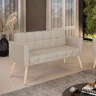 Sofá Namoradeira Elisa Veludo Luxo Prata A130 Pés Palito Natu