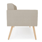 Sofá Namoradeira Elisa Veludo Luxo Prata A130 Pés Palito Natu