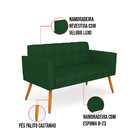Sofá Namoradeira Elisa Veludo Luxo Verde A136 Pés Palito Cast