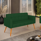 Sofá Namoradeira Elisa Veludo Luxo Verde A136 Pés Palito Cast