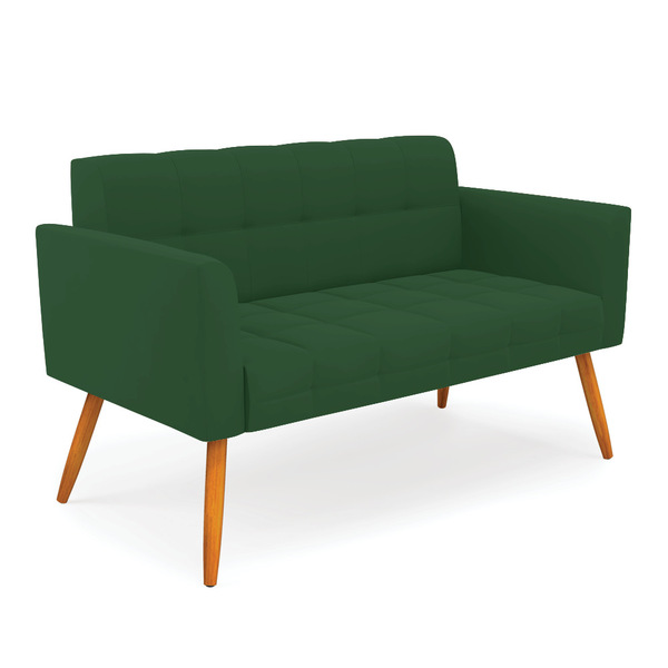 Sofá Namoradeira Elisa Veludo Pés Palito Castanho D03 - D'ros