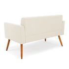 Sofá Namoradeira Elisa Veludo Pés Palito Castanho D03 - D'ros