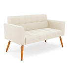 Sofá Namoradeira Elisa Veludo Pés Palito Castanho D03 - D'ros