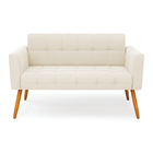 Sofá Namoradeira Elisa Veludo Pés Palito Castanho D03 - D'ros