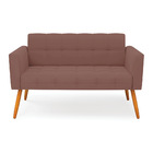 Sofá Namoradeira Elisa Veludo Pés Palito Castanho D03 - D'ros