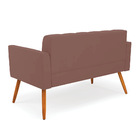 Sofá Namoradeira Elisa Veludo Pés Palito Castanho D03 - D'ros