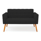 Sofá Namoradeira Elisa Veludo Pés Palito Castanho D03 - D'ros