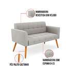 Sofá Namoradeira Elisa Veludo Pés Palito Castanho D03 - D'ros