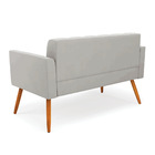 Sofá Namoradeira Elisa Veludo Pés Palito Castanho D03 - D'ros