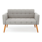 Sofá Namoradeira Elisa Veludo Pés Palito Castanho D03 - D'ros