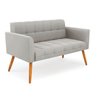 Sofá Namoradeira Elisa Veludo Pés Palito Castanho D03 - D'ros