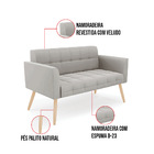 Sofá Namoradeira Elisa Veludo Pés Palito Natural D03 - D'ross