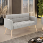 Sofá Namoradeira Elisa Veludo Pés Palito Natural D03 - D'ross