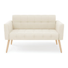 Sofá Namoradeira Elisa Veludo Pés Palito Natural D03 - D'ross