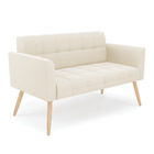 Sofá Namoradeira Elisa Veludo Pés Palito Natural D03 - D'ross