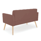 Sofá Namoradeira Elisa Veludo Pés Palito Natural D03 - D'ross