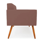 Sofá Namoradeira Elisa Veludo Rosê Pés Palito Castanho D03 -