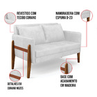 Sofá Namoradeira Lana Corano Branco Base De Madeira - D'rossi